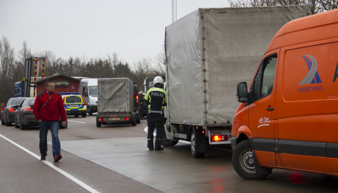 Det blev stundtals fullsatt på kontrollplatsen vid Långeberga under onsdagen.Fotograf: Göran Rosengren