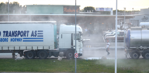 Det blev en våldsam smäll när gasoltuben exploderade i hytten på Kingsröd-ekipaget.Fotograf: Thomas Hydén / trucknetradio.se