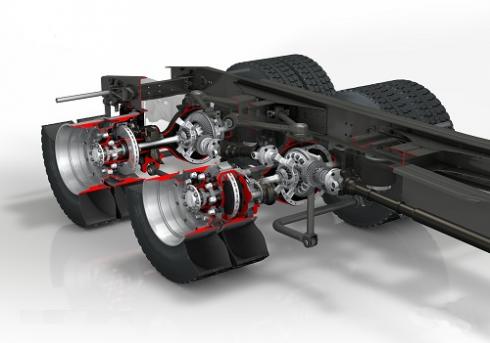 Den nya tandemaxeln är i linje med målen för DAF:s ATe-program - för att ytterligare minska bränsleförbrukning och utsläpp samt förbättra lastbilarnas effektivitet.Fotograf: DAF