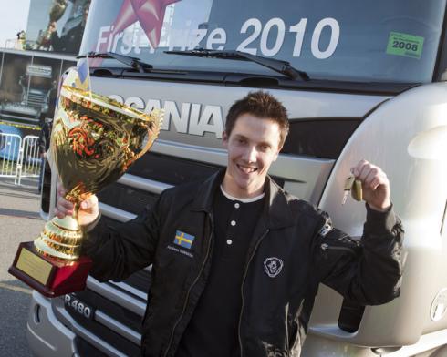 Andreas Söderström, Sweden, vinnare av Young European Truck Driver 2010.Fotograf: Scania