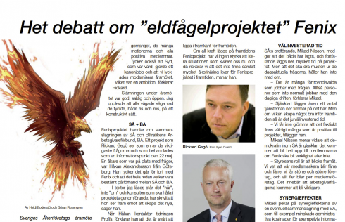 Faksimil ur tidningen Proffs nr 6-2014.