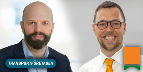 Transportföretagens vd Mattias Dahl och Rickard Gegö, vd på Sveriges Åkeriföretag, välkomnar regeringens tillsatta utredning. Foto Ryno Quantz och Sveriges Åkeriföretag.