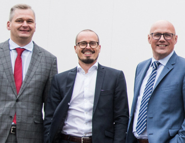 Mindaugas Paulauskas, CTO at Girteka Logistics, Jarkko Aine, Managing Director at Volvo Trucks Lithuania, Kristian Kaas Mortensen, Head of Strategic Partnerships at Girteka Logistics.   