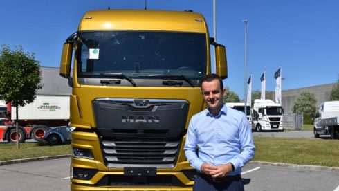  MAN:s nye VD Stefan Thyssen, här framför MAN:s nya lastbilsserie som lanseras efter sommarsemestern 