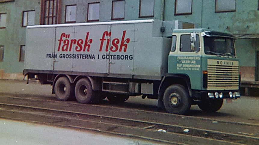 Fiskhamnens åkeri i början av 1960-talet. Foto: Privat