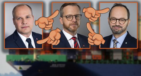 Bilden talar för sig själv och under tiden kan laglösheten fortgå i våra hamnar. Foto: Proffs, montage