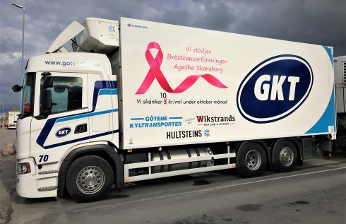 Scanian rullade in 12 000 kronor till forskningen om bröstcancer. Foto: GKT