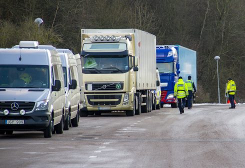 Fotot togs under tisdagens kontroll då 31 körkort omhändertogs. Foto: Göran Rosengren