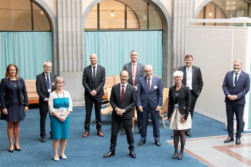   Betydelsen av samverkan lyftes när Elektrifieringskommissionen träffade den tyska delegationen. Foto: Niklas Forsström/Regeringskansliet 