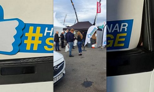 Här Stannar Sveriges monter blev under Nordic Trophy välbesökt. Har startades även den nu pågående namninsamlingen för fler parkeringsplatser för lastbilar. Foto: Här Stannar Sverige.