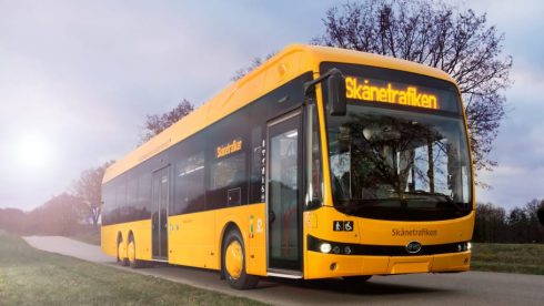  Sveriges första eldrivna regionbuss. Foto: Mikael Leijon.