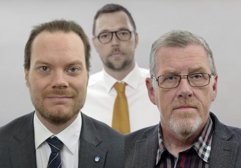 Till vänster Martin Kinnunen, i mitten Rickard Gegö och till höger Thomas Morell.