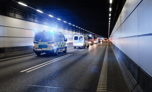 Fotot är taget i samband med en beredskapsövning 2016. Foto: Peter Brinch/Øresundsbron