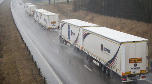 Platooning. Foto: Scania/Proffs/arkiv.