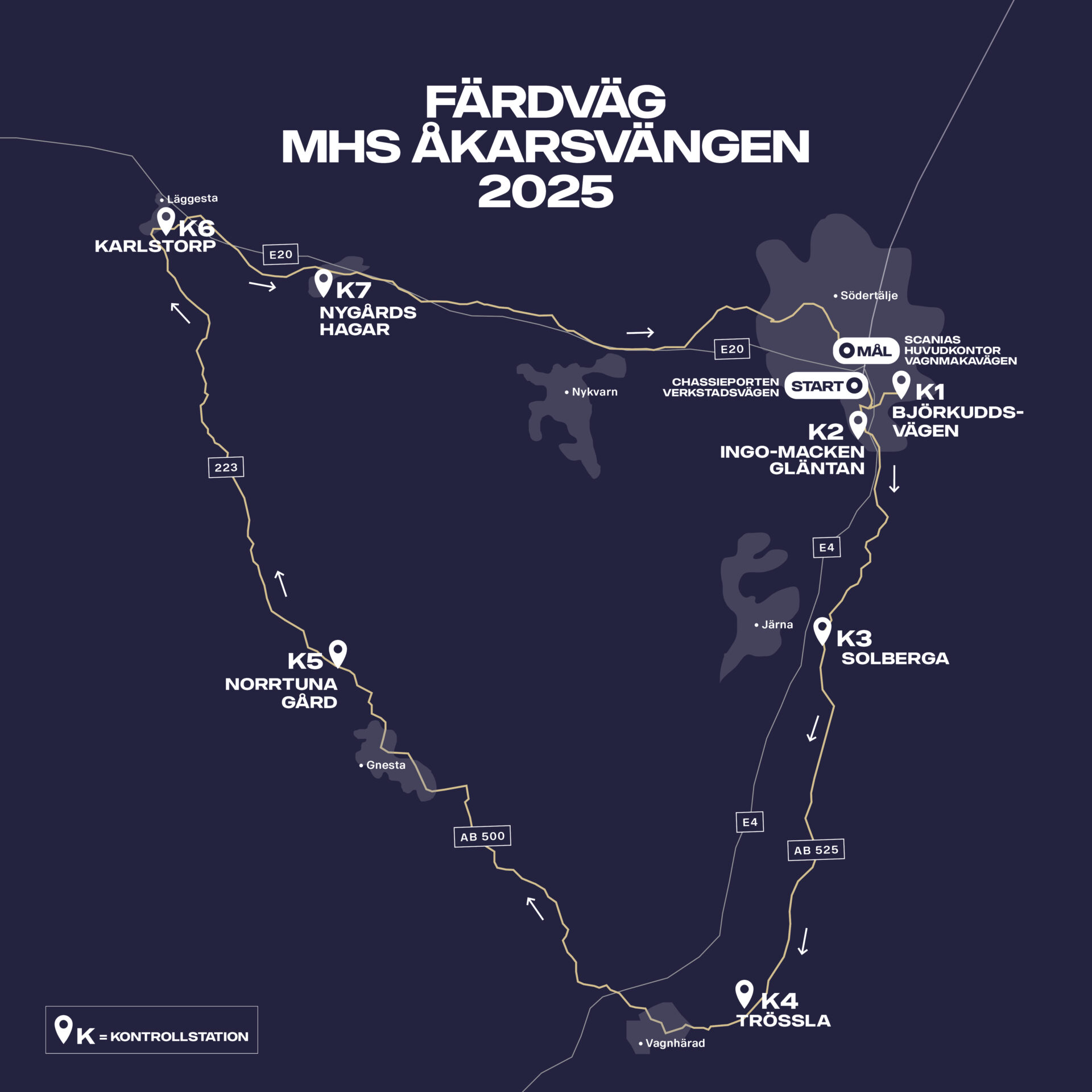 Här är rutten fordonen kör. Foto: Scania.
