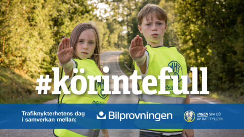 Kampanjbild för Trafiknykterhetens Dag 2025 #körintefull Foto: Tobias Olsson (MHF).