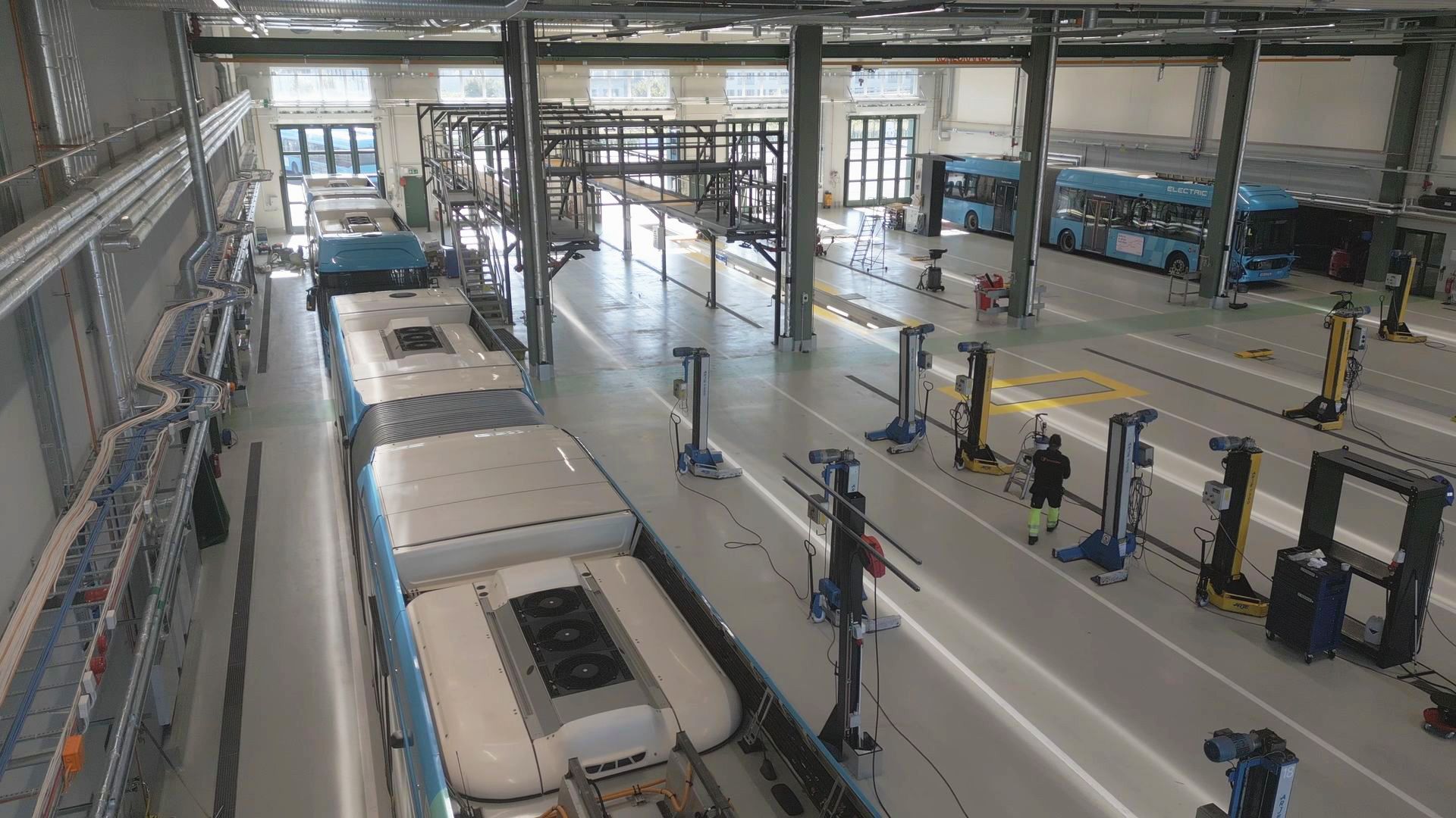 Inuti den moderna anläggningen. Foto: Transdev.