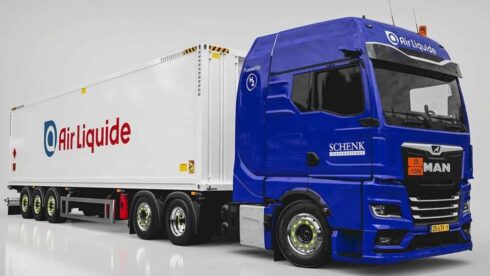    Air Liquide har ni integrerat sina två första vätgaslastbilar, MAN hTGX, i sin verksamhet i Nederländerna. Foto: Air Liquide.