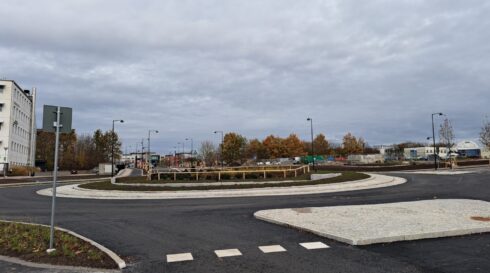 Sex månader i förtid kunde trafiken släppas på igen vid trafikplats norra Lund. Foto: Lunds kommun.