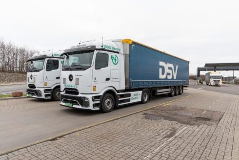 Øresundsbron, DSV och Kim Johansen International Transport ingår i ett pilotprojekt om ellastbilar på längre sträckor och över landsgränser. Foto: Tomaz Lundstedt/Øresundsbron