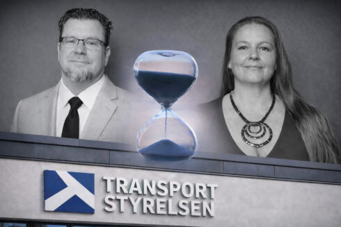 ”Transportstyrelsen måste förändra och göra rätt. Tiden rinner ut", säger Henrik Broberg och Britta M Kjellin på Trafikjuristerna. Bildmontage: Göran Rosengren/Proffs.