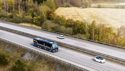 VY Flygbussarna först med att testa eldrivna Volvo BZR Electric – CD. Foto: Volvo Bussar.