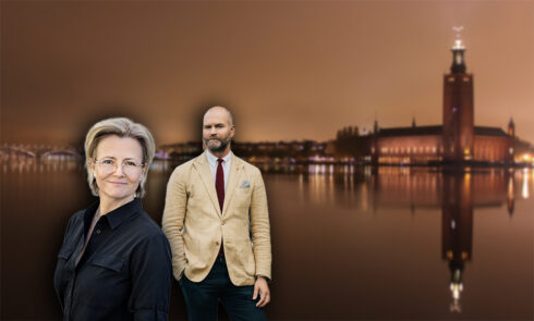 Tina Thorsell, samhällspolitisk chef på Transportföretagen och Lars Strömgren, trafikborgarråd i Stockholms stad. Foto: Transportföretagen och Miljöpartiet, montage.
