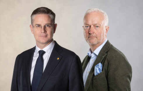 Oscar Hyléen, vd, Sveriges Åkeriföretag och Mikael Nilsson, ordförande, Sveriges Åkeriföretag. Foto: Sveriges Åkeriföretag. Fotomontage